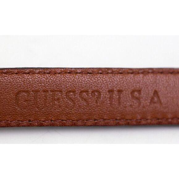GUESS BROWN REAL LEATHER SNAKE PRINT 5/8"Wd SKINNY CASUAL WOMEN'S BELT Sz M(83T - Picture 6 of 16